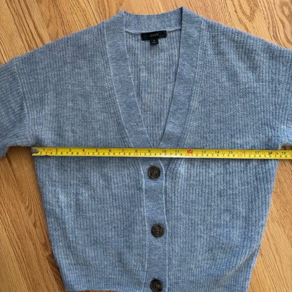 J.Crew Ribbed V-neck Wool Alpaca Cardigan Sweater Light Blue Size Small - Picture 11 of 11